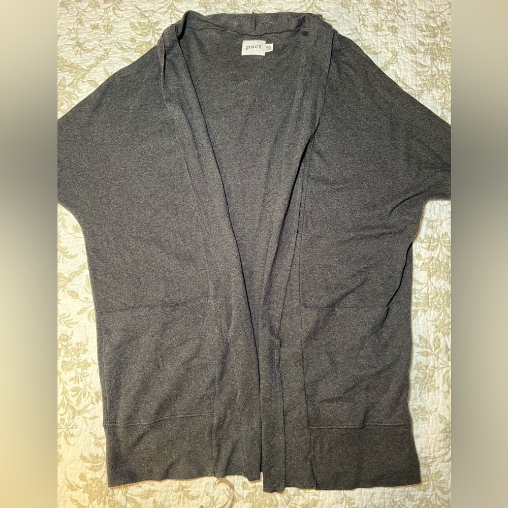 Pact Organic Cotton Airplane Cardigan size large XL Minimalist Travel Athleisure - Picture 3 of 15